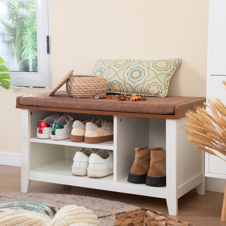 Shoe storage with online seating bench